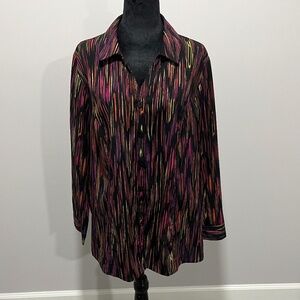 Catherine’s by Maggie Barnes Blouse, Multicolor, Button-down, Size 14/16 W